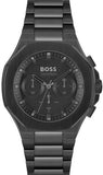 Hugo Boss Taper Chronograph Black Dial Black Steel Strap Watch for Men - 1514088 Authentic Buy Shop Now