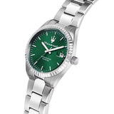 Maserati Competizione Green Dial Silver Steel Strap Watch for Men - R8853100043 Authentic Buy Shop Now