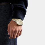 Emporio Armani Elegant Chronograph Cream Dial Two Tone Steel Strap Watch for Men - AR11605 Buy Now By Emporio Armani