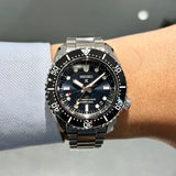 Seiko Prospex Diver Scuba Automatic Blue Dial Silver Steel Strap Watch for Men - SBEJ021 Buy Now By Seiko