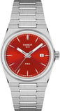 Tissot PRX Quartz Red Dial Silver Steel Strap Watch for Women - T137.210.11.421.00 Authentic Buy Shop Now