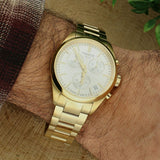 Tissot PR 100 Chronograph White Dial Gold Steel Strap Watch for Men - T150.417.33.031.00 Authentic Buy Shop Now