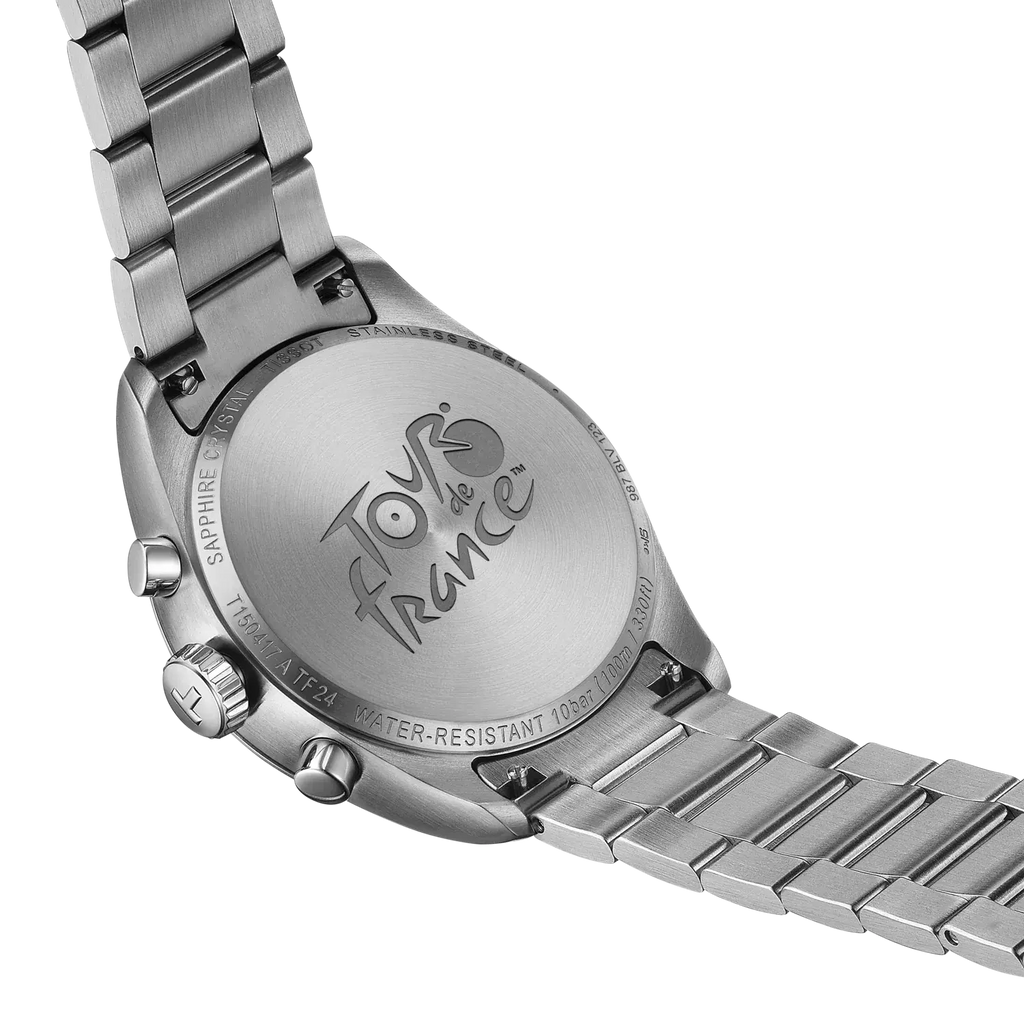 Tissot PR 100 Tour De France Chronograph Black Dial Silver Steel Strap Watch for Men - T150.417.11.051.00 Authentic Buy Shop Now