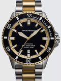 Emporio Armani Sea Explorer Black Dial Two Tone Steel Strap Watch for Men - AR60089 Buy Now By Emporio Armani
