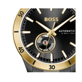 Hugo Boss Troper Chronograph Automatic Black Dial Black Steel Strap Watch for Men - 1514203 Authentic Buy Shop Now