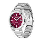 Hugo Boss Strike Red Dial Silver Steel Strap Watch for Men - 1514174 Buy Now By Hugo Boss