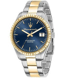 Maserati Competizione Blue Dial Two Tone Steel Strap Watch for Men - R8853100027 Authentic Buy Shop Now