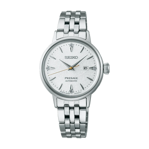 Seiko Presage Cocktail Time Automatic Diamonds White Dial Silver Steel Strap Watch for Women - SRE017J1 Authentic Buy Shop Now