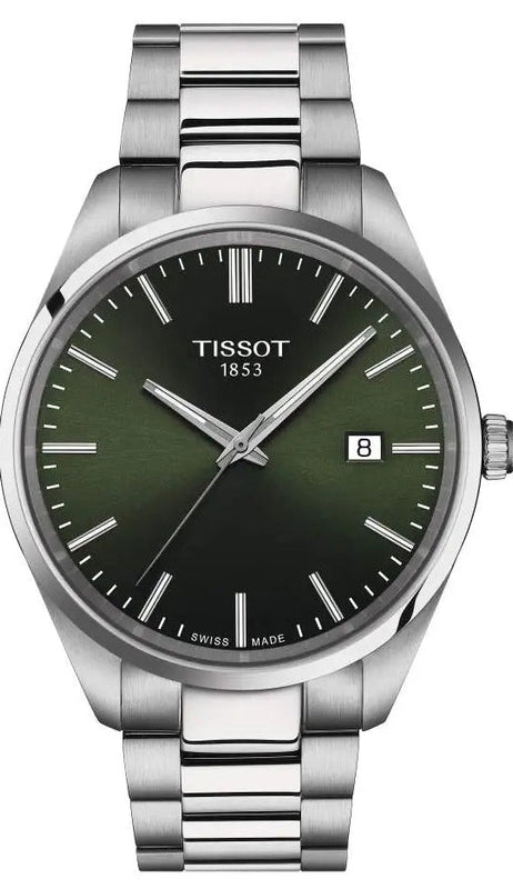 Tissot PR 100 Green Dial Silver Steel Strap Watch for Men - T150.410.11.091.00 Authentic Buy Shop Now