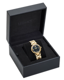 Versace Reve Analog Black Dial Gold Steel Strap Watch for Women - VE8B00624 Buy Now By Versace