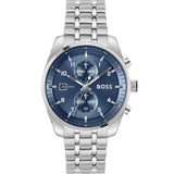 Hugo Boss Skytraveller Chronograph Blue Dial Silver Steel Strap Watch for Men - 1514216 Authentic Buy Shop Now