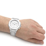 Hugo Boss Taper Chronograph White Dial Silver Steel Strap Watch for Men - 1514087 Authentic Buy Shop Now