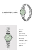 Emporio Armani Gianni T Bar Green Dial Silver Steel Strap Watch for Women - AR11667 Buy Now By Emporio Armani