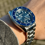 Seiko Prospex Polygonal Divers Automatic Blue Dial Silver Steel Strap Watch for Men - SPB483J1 Authentic Buy Shop Now