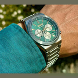 Seiko Sport Conceptual Chronograph Green Dial Silver Steel Strap Watch for Men - SSB461P1 Authentic Buy Shop Now