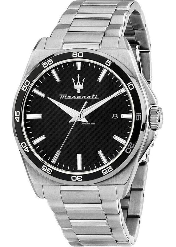Maserati Velocità Date Black Dial Silver Steel Strap Watch for Men - R8853152002 Authentic Buy Shop Now