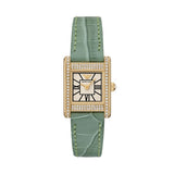 Emporio Armani Classic White Dial Green Leather Strap Watch for Women - AR11661 Buy Now By Emporio Armani