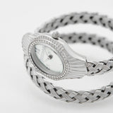 Just Cavalli Twined Mother of Pearl Dial Silver Steel Strap Watch for Women - JC1L305M0015