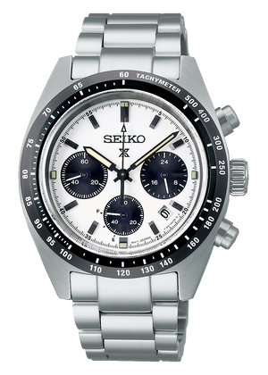 Seiko Prospex Speedtimer Solar Chronograph White Dial Silver Steel Strap Watch for Men - SSC813 Authentic Buy Shop Now