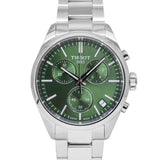 Tissot PR 100 Chronograph Green Dial Silver Steel Strap Watch for Men - T150.417.11.091.00 Authentic Buy Shop Now