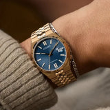 Citizen Tsuyosa 60 Automatic Blue Dial Rose Gold Steel Strap Watch for Men - NK0023-57L Authentic Buy Shop Now