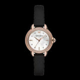 Emporio Armani Mia Mother of Pearl Dial Black Leather Strap Watch for Women - AR11598 Buy Now By Emporio Armani
