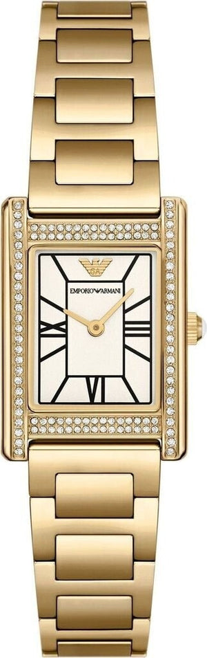 Emporio Armani Genni Crystals Mother of Pearl Dial Gold Steel Strap Watch for Women - AR11659 Buy Now By Emporio Armani
