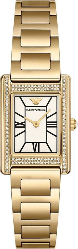 Emporio Armani Genni Crystals Mother of Pearl Dial Gold Steel Strap Watch for Women - AR11659 Buy Now By Emporio Armani