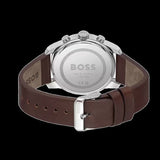 Hugo Boss Trace Chronograph Blue Dial Brown Leather Strap Watch for Men - 1514002 Authentic Buy Shop Now