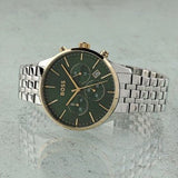Hugo Boss Avery Chronograph Green Dial Silver Steel Strap Watch for Men - 1514159 Authentic Buy Shop Now