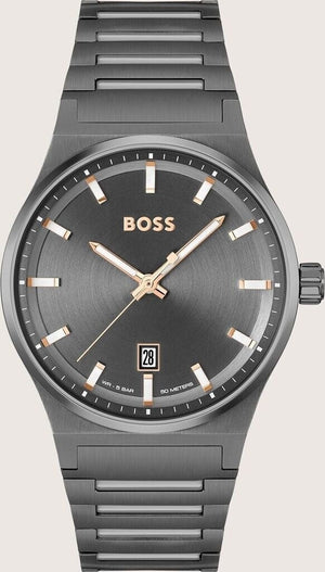 Hugo Boss Candor Grey Dial Grey Steel Strap Watch for Men - 1514078 Buy Now By Hugo Boss