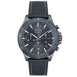 Hugo Boss Troper Chronograph Blue Dial Blue Leather Strap Watch for Men - 1514056 Authentic Buy Shop Now