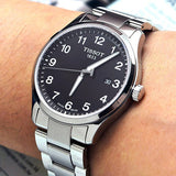 Tissot T-Sport Gent XL Black Dial Silver Steel Strap Watch for Men - T116.410.11.057.00 Authentic Buy Shop Now