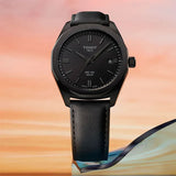 Tissot PRC 100 Solar Quartz Black Dial Black Leather Strap Watch for Men - T151.422.36.051.00 Authentic Buy Shop Now
