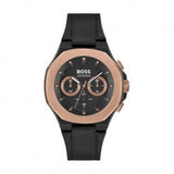 Hugo Boss Taper Chronograph Black Dial Black Leather Strap Watch for Men - 1514089 Authentic Buy Shop Now
