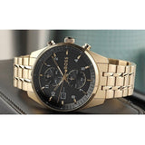 Hugo Boss Skytraveller Chronograph Black Dial Gold Steel Strap Watch for Men - 1514152 Buy Now By Hugo Boss