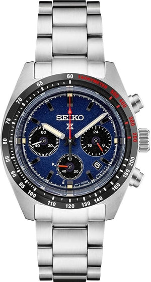 Seiko Prospex Speedtimer Solar Chronograph Blue Dial Silver Steel Strap Watch for Men - SSC815 Authentic Buy Shop Now