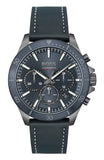 Hugo Boss Troper Chronograph Blue Dial Blue Leather Strap Watch for Men - 1514056 Authentic Buy Shop Now