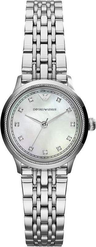 Emporio Armani Alpha Mother of Pearl Dial Silver Steel Strap Watch for Women - AR1803 Buy Now By Emporio Armani