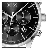 Hugo Boss Avery Chronograph Black Dial Black Leather Strap Watch for Men - 1514211 Buy Now By Hugo Boss