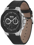 Hugo Boss Taper Chronograph Black Dial Black Leather Strap Watch for Men - 1514085 Authentic Buy Shop Now