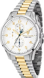 Maserati Sorpasso Chronograph White Dial Two Tone Steel Strap Watch for Men - R8873624003 Authentic Buy Shop Now