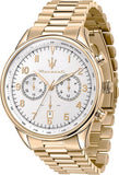 Maserati Tradizione Chronograph White Dial Gold Steel Strap Watch for Men - R8873646003 Authentic Buy Shop Now
