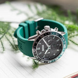 Hugo Boss Runner Chronograph Black Dial Green Silicone Strap Watch for Men - 1514246 Buy Now By Hugo Boss