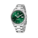 Maserati Competizione Green Dial Silver Steel Strap Watch for Men - R8853100043 Authentic Buy Shop Now