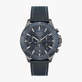 Hugo Boss Troper Chronograph Blue Dial Blue Leather Strap Watch for Men - 1514056 Authentic Buy Shop Now