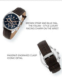 Maserati Attraction Limited Edition Chronograph Blue Dial Brown Leather Strap Watch for Men - R8851151003 Authentic Buy Shop Now