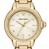 Emporio Armani Mia Crystals Gold Dial Gold Steel Strap Watch for Women - AR11609 Buy Now By Emporio Armani