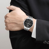 Hugo Boss Avery Chronograph Black Dial Silver Steel Strap Watch for Men - 1514157 Authentic Buy Shop Now