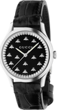 Gucci G Timeless Black Dial Black Leather Strap Watch for Women - YA1265055 Authentic Buy Shop Now